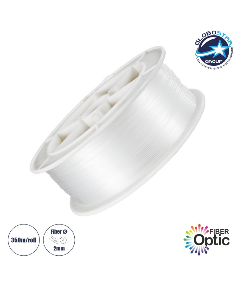 GloboStar® 79656 Ρολό Οπτικής Ίνας - Fiber Optic Roll για LED Μηχανές Οπτικής Ίνας - Πάχους 2mm - Μήκος Ρολού 350 Μέτρα